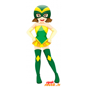 Kvindemaskot i superheltøj - Spotsound maskot kostume