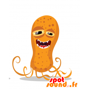 Orange monster maskot med tentakler - Spotsound maskot