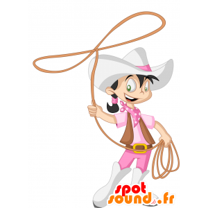 Mascot junges Mädchen in der Cowgirl gekleidet - MASFR030406 - 2D / 3D Maskottchen
