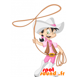 Mascotte de jeune fille déguisée en cow-girl - MASFR030406 - Mascottes 2D/3D