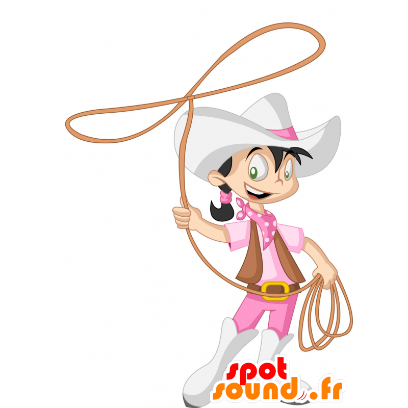 Mascot giovane ragazza vestita di cowgirl - MASFR030406 - Mascotte 2D / 3D