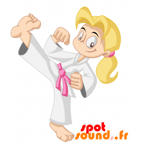 Mascotte judoka, donna in kimono. mascotte karateka - MASFR030408 - Mascotte 2D / 3D