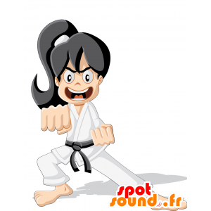 Mascotte judoka, donna in kimono. mascotte karateka - MASFR030410 - Mascotte 2D / 3D