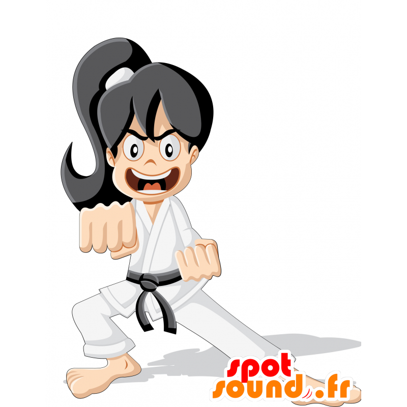 Judoka de la mascota, mujer en kimono. karateka de la mascota - MASFR030410 - Mascotte 2D / 3D