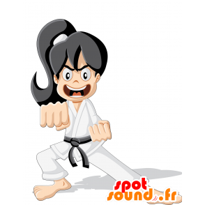 Mascotte judoka, donna in kimono. mascotte karateka - MASFR030410 - Mascotte 2D / 3D