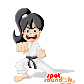 Mascot judoka, een vrouw in een kimono. Mascot karateka - MASFR030410 - 2D / 3D Mascottes