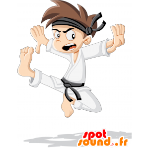 Boy Maskottchen Judoka, in einem Kimono gekleidet - MASFR030411 - 2D / 3D Maskottchen