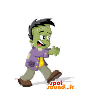 Mascot of the Frankenstein monster. green monster - MASFR030413 - 2D / 3D mascots