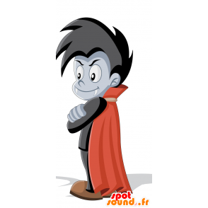 Vampire mascotte met een grote rode cape - MASFR030416 - 2D / 3D Mascottes