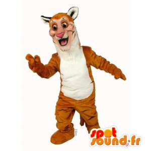 Orange og hvid tiger maskot - Spotsound maskot kostume