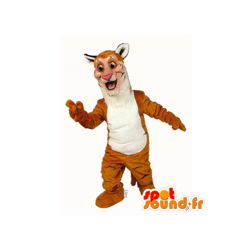 Orange och vit tigermaskot - Spotsound maskot