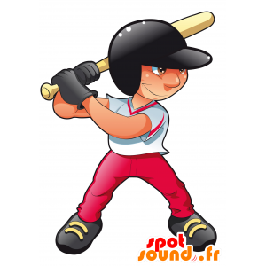 El jugador de béisbol de la mascota con los auriculares - MASFR030423 - Mascotte 2D / 3D