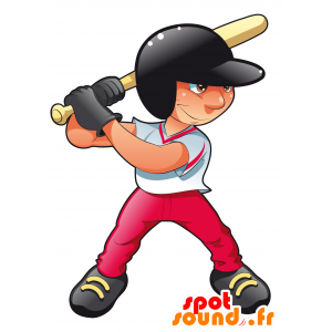 Baseball-pelaaja maskotti kuulokkeilla - MASFR030423 - Mascottes 2D/3D