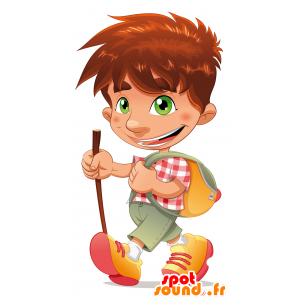 Mascot ung pojke, vandrare - Spotsound maskot