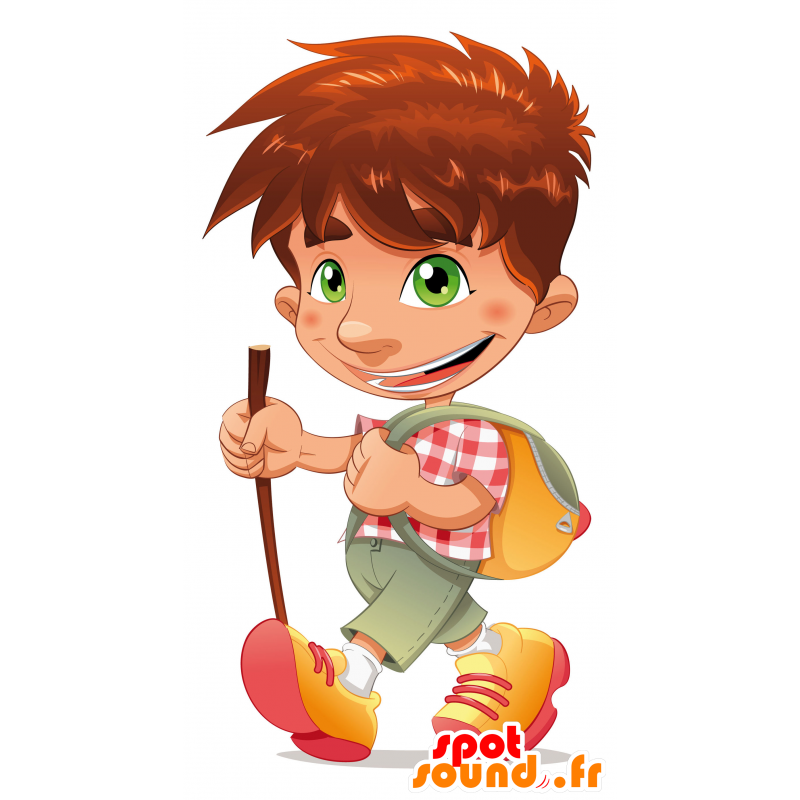 Mascot boy retkeilijä - MASFR030425 - Mascottes 2D/3D