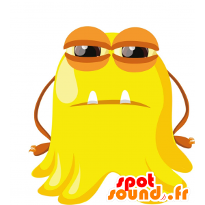 Mascot grande mostro giallo con aria cattiva e divertente - MASFR030426 - Mascotte 2D / 3D