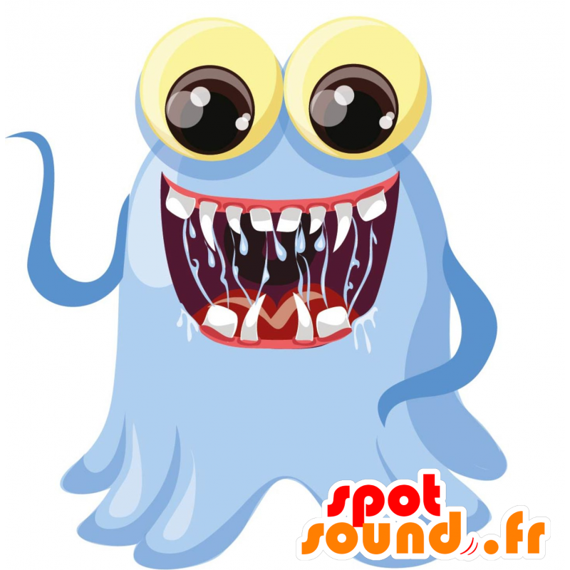 Mascotte blauw monster. fantastisch schepsel mascotte - MASFR030427 - 2D / 3D Mascottes