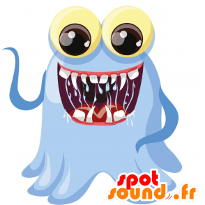 Mascotte blauw monster. fantastisch schepsel mascotte - MASFR030427 - 2D / 3D Mascottes