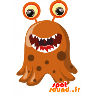 Bruine monster mascotte met grote uitpuilende ogen - MASFR030428 - 2D / 3D Mascottes