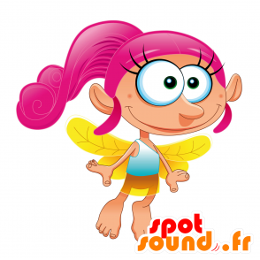 Pink Fairy mascotte, affascinante e suggestivo - MASFR030438 - Mascotte 2D / 3D