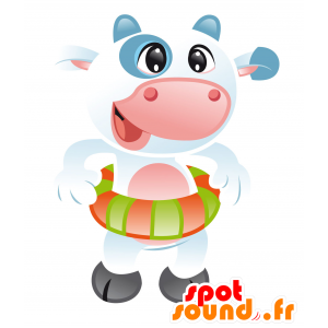 Kuh-Maskottchen mit einer Boje - MASFR030442 - 2D / 3D Maskottchen