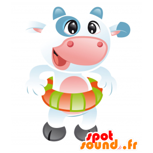 Koe mascotte met een boei - MASFR030442 - 2D / 3D Mascottes