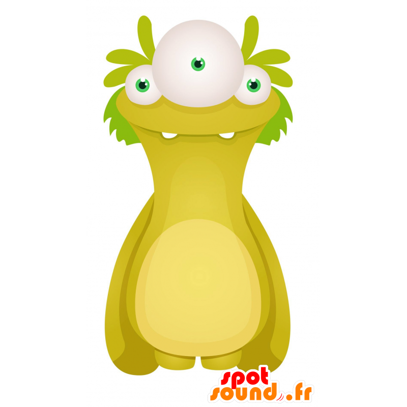 Mascotte mostro verde con una grande bocca - MASFR030453 - Mascotte 2D / 3D