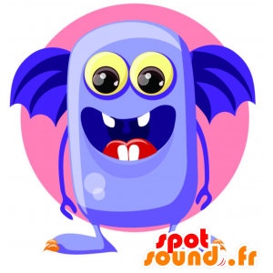 Mascot sininen hirviö, jättiläinen ja hauskaa - MASFR030456 - Mascottes 2D/3D