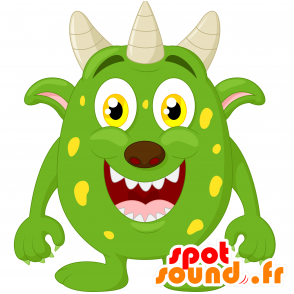 Verde e giallo mostro mascotte - MASFR030472 - Mascotte 2D / 3D