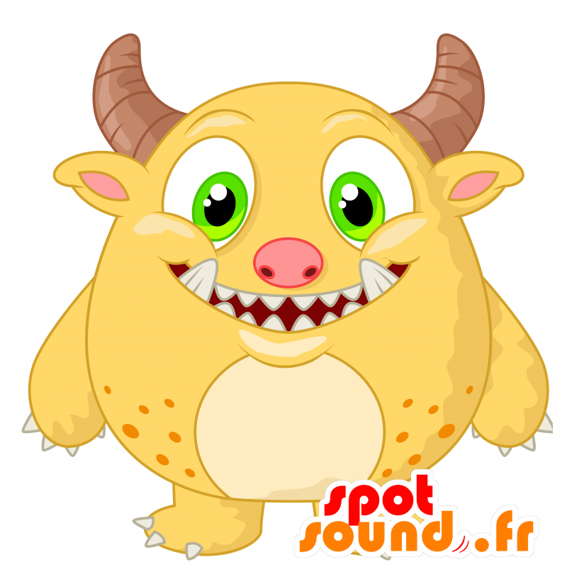 Mascot alieno giallo. giallo mostro mascotte - MASFR030473 - Mascotte 2D / 3D