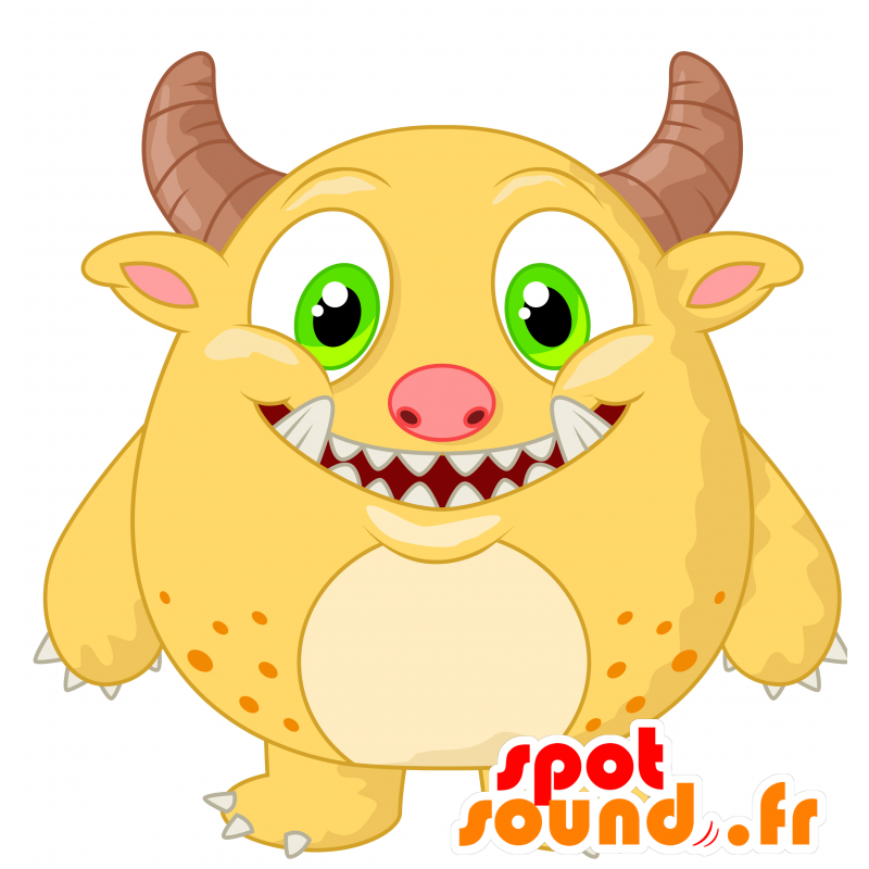 Mascot gelb fremd. gelbe Monster Maskottchen - MASFR030473 - 2D / 3D Maskottchen