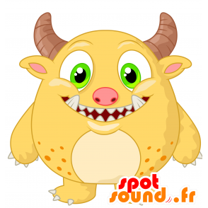 Mascotte d'alien jaune. Mascotte de monstre jaune - MASFR030473 - Mascottes 2D/3D