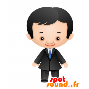 Uomo d'affari mascotte con una giacca e cravatta - MASFR030481 - Mascotte 2D / 3D