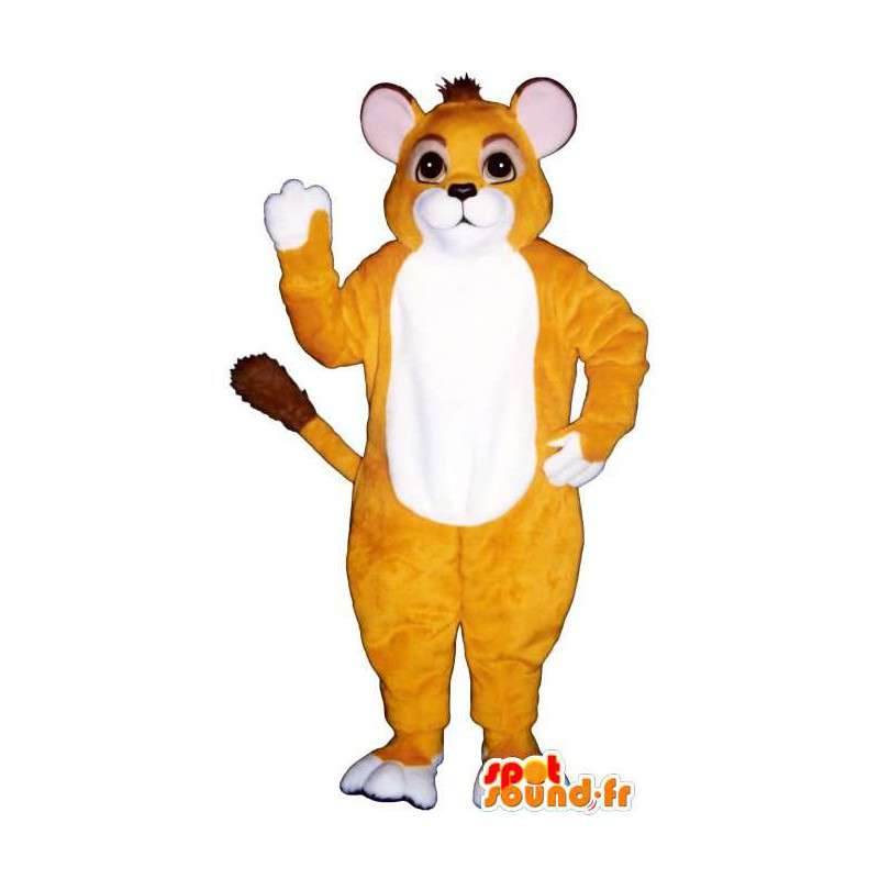 Mascot gelbe und weiße Maus - MASFR007640 - Maus-Maskottchen