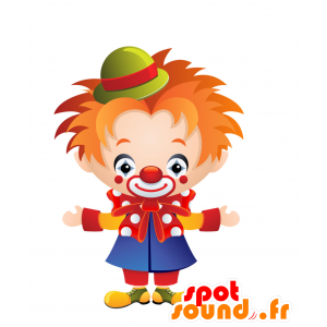 Clown maskot, meget farverig. Cirkus maskot - Spotsound maskot