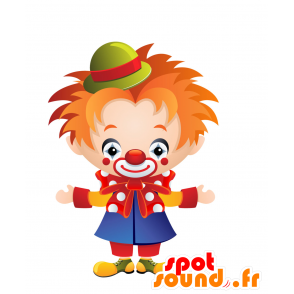 Mascotte pagliaccio, molto colorato. circo mascotte - MASFR030482 - Mascotte 2D / 3D