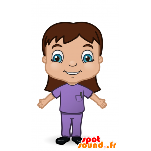 Kvinnelig lege maskot. sykepleier Mascot - MASFR030485 - 2D / 3D Mascots