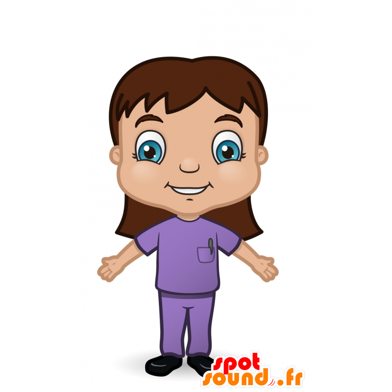 Medico donna mascotte. Nurse mascotte - MASFR030485 - Mascotte 2D / 3D