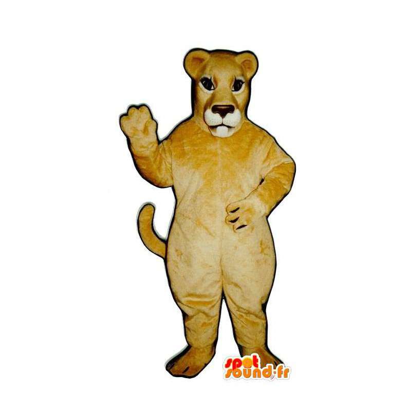 Mascotte de lionne, de tigre beige - MASFR007641 - Mascottes Tigre