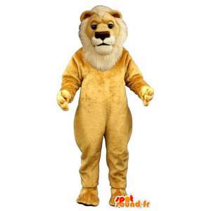 Gele en witte leeuw mascotte - MASFR007642 - Lion Mascottes