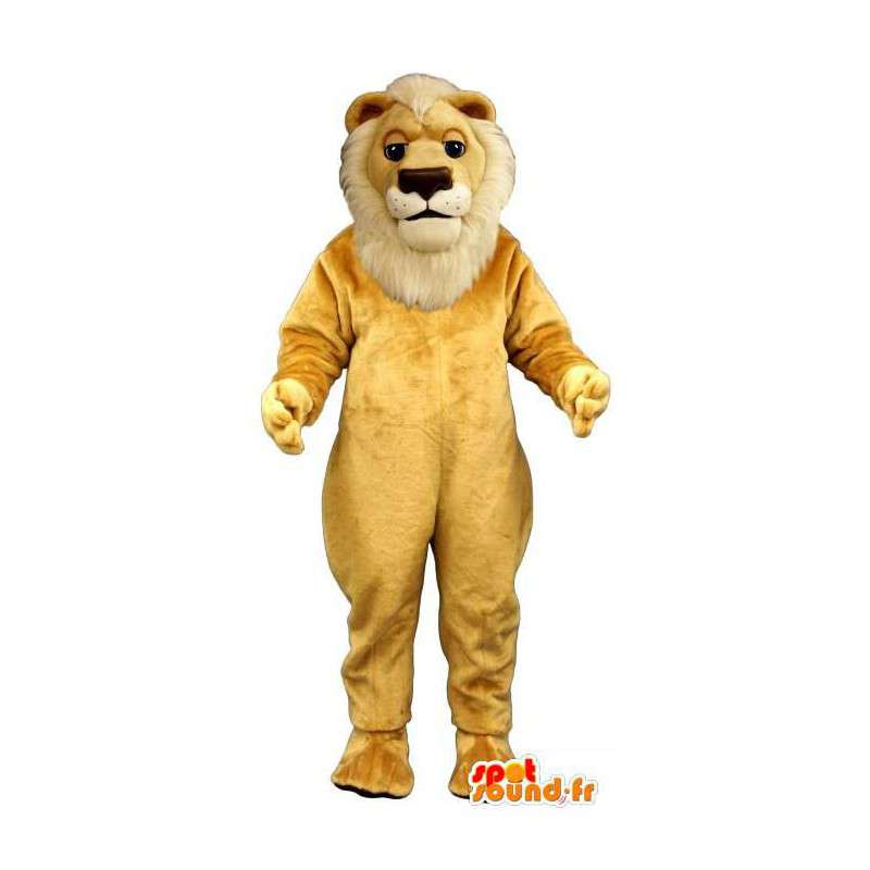 Mascotte de lion jaune et blanc - MASFR007642 - Mascottes Lion