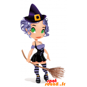 Mascotte de sorcière avec une robe sexy - MASFR030492 - Mascottes 2D/3D
