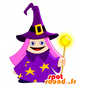 Mascot witch, magician. visionary mascot - MASFR030495 - 2D / 3D mascots