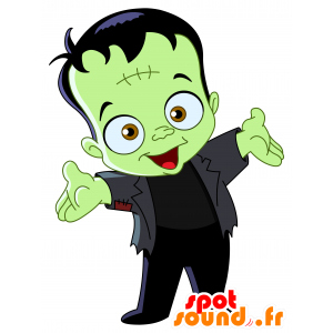 Mascot of the Frankenstein monster. green monster - MASFR030496 - 2D / 3D mascots