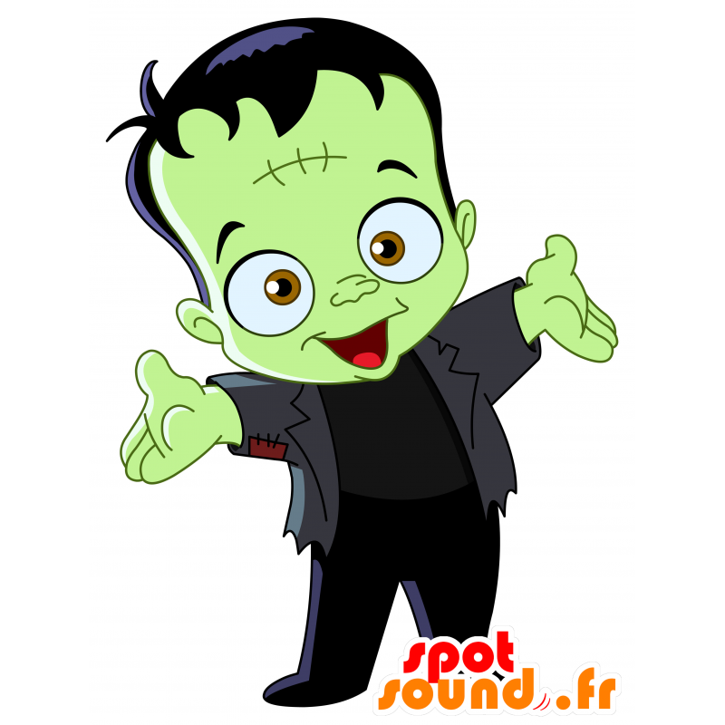 Mascotte du monstre de Frankenstein. Monstre vert - MASFR030496 - Mascottes 2D/3D