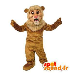 Mascotte de lion marron et blanc - MASFR007643 - Mascottes Lion