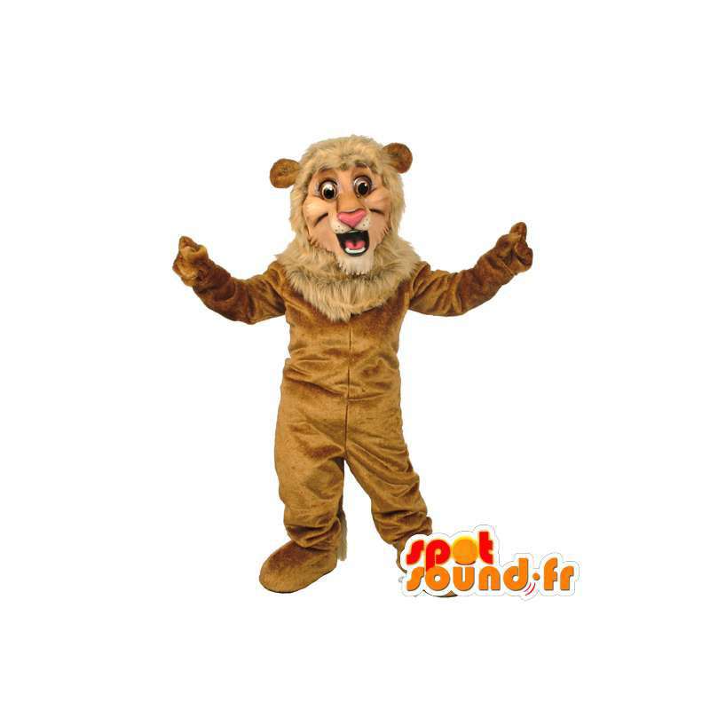 Mascot brown and white lion - MASFR007643 - Lion mascots
