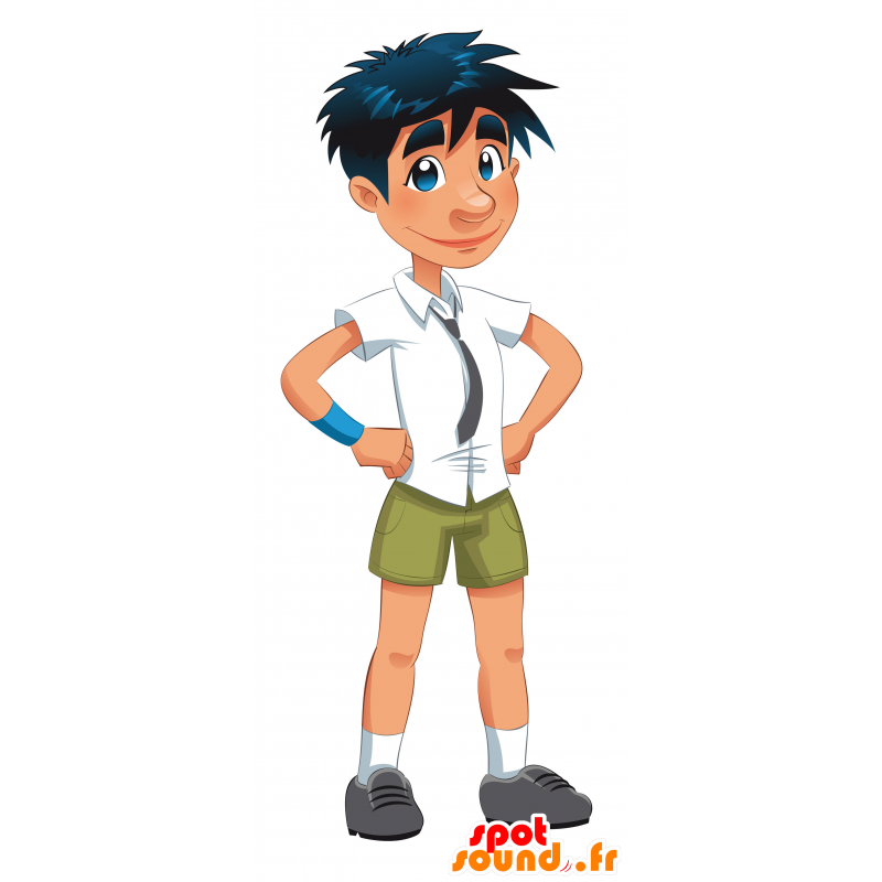 Mascot homem vestido com uma camisa e calções - MASFR030497 - 2D / 3D mascotes