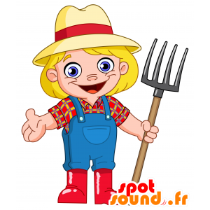 Agricultor mascote. camponês Mascot - MASFR030500 - 2D / 3D mascotes