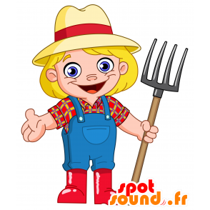 Granjero de la mascota. mascota del campesino - MASFR030500 - Mascotte 2D / 3D